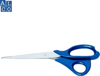 Image de Ciseaux de qualité, 8,5'' = 21,5 cm, poignées en plastique ABS bleu, acier inoxydable, lot de 12 pièces