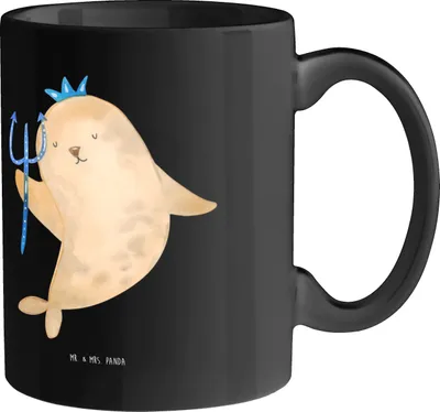 Produktbild von Mr. & Mrs. Panda Kaffeetasse Wassermann Logik - Schwarz - Geschenk, Humor, Unkonventionalität, Einfallsreichtum, Tasse, kreatives Denken, Geschenke Sternzeichen, Becher