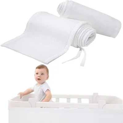 Produktbild von Bettumrandung für Babybetten, verstellbares Netzbettgitter, Kantenschutz für Kinderbetten