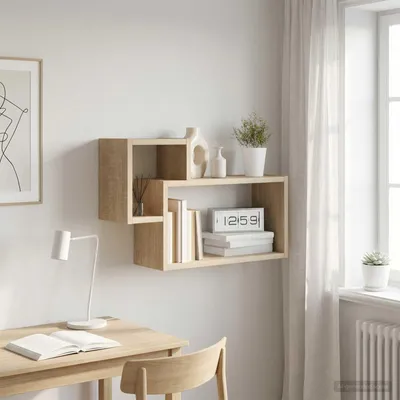 Zdjęcie produktu dla Maison Exclusive - Półka ścienna, wsporniki montażowe, dąb sonoma, 55 x 15 x 35 cm
