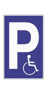Immagine prodotto di Segnaletica parcheggio Parcheggio per disabili L250xL400mm Ku.blu/bianco