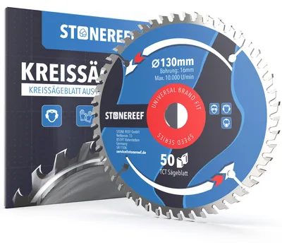Produktbild von Kreissägeblatt 130x16 mm 50 Zähne Holz Handkreissäge Akku Kreissäge Ø 130 mm, feste Bohrung 16 mm, 50 Zähne für den feinen Schnitt