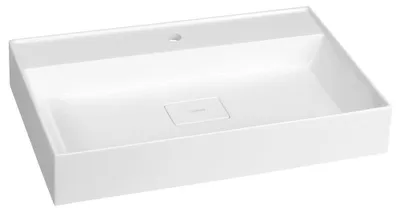 Image de Sapho Godiva - Lavabo 680x440 mm, sans trop-plein, avec trou pour robinet, blanc GU068