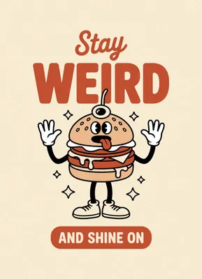 Produktbild von Plakat 13x18cm Motivationsaffirmation Retro Vintage fürs Wohnzimmer Stay Weird