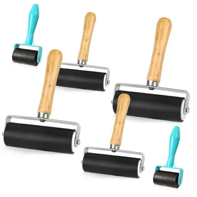 Productafbeelding van Set van 6 Inktrollers - Rubberrollen voor Printprojecten