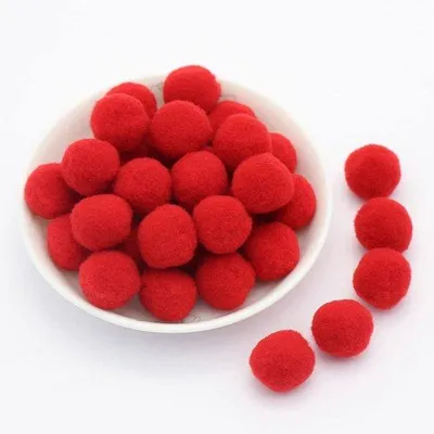 Productafbeelding van Mini pompons - 15 mm - 144 stuks - Kunststof pompons - Decoratiemateriaal - Kleine bolletjes