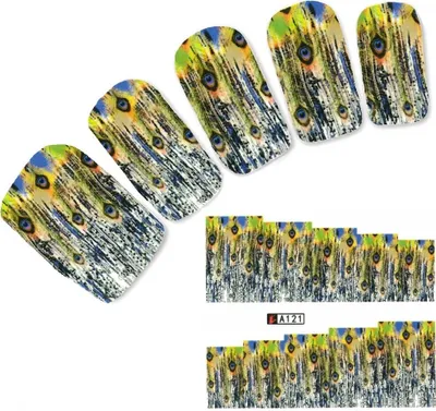 Produktbild von Tattoo Nail Art Pfauenfedern Aufkleber Nagel Sticker