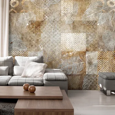 Produktbild von Vlies Fototapete Abstrakt 400x280 cm Tapeten Wandtapete XXL Ornament Federn Boho a-A-10137-a-a