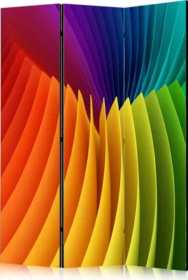 Produktbild von 3-teiliger Einseitiger Vlies Paravent - Rainbow Wave 135x172 cm 3D a-B-0048-z-b