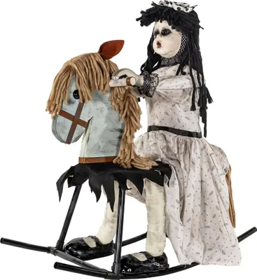 Produktbild von Schaukelpferd mit animierter Geisterpuppe 72cm