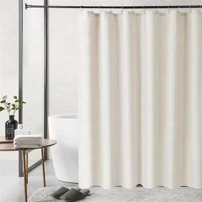 Produktbild von Unyqoos® Duschvorhang aus Leinen für die Dusche – wasserabweisend, 180 x 200 cm, knitterfrei & lichtecht, rostfreie Metallösen + 12 Haken