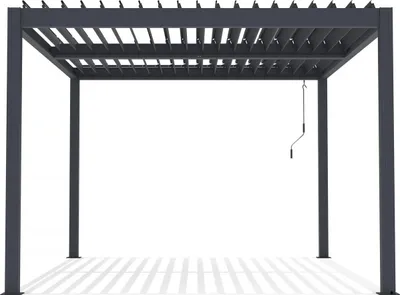 Produktbild von Bioklimatische Pergola mit Led "Windsor Premium" aus Aluminium 3 x 4 m - Grau
