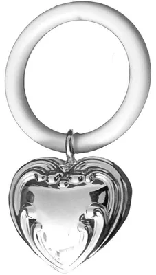 Immagine prodotto di Sonaglio a forma di cuore - Argento sterling 925 - Stile barocco - Anello portachiavi - Regalo per neonato - Ricordo indimenticabile - Regalo per neonato