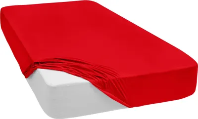 Produktbild von Spannbettlaken Jersey Spannbetttuch 100% Baumwolle Bettlaken Spannbettuch Laken 28 Farben, Größe:160 x 200 cm, Farbe:Rot