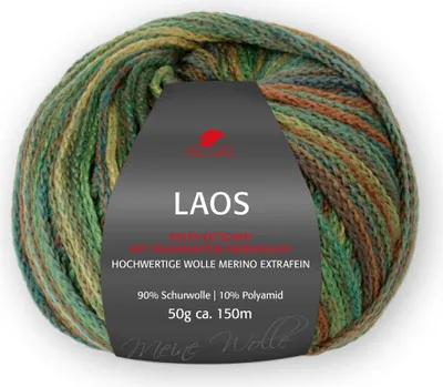 Produktbild von Pro Lana LAOS 50 g geflochtene Wolle im Tropenlook 150 m Farbe 083 - jungle