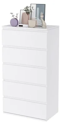Obrázok produktu pre Komoda, biela, s 5 zásuvkami, rozmer 55x33x100 cm