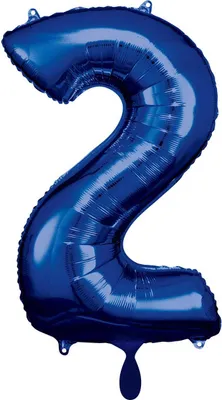 Immagine prodotto di Palloncino in foil numero 2 blu - 86 cm
