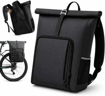 Produktbild von Fahrradtasche und Rucksack 3-in-1 - 28 Liter - Wasserdicht - Rollverschluss