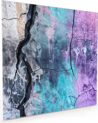 Produktbild von Küchenrückwand Spritzschutz Glas mit Motiv Graffiti Wand Kunst 40 x 40 cm
