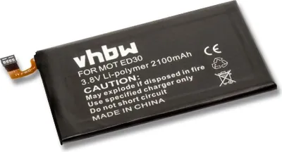 Produktbild von vhbw Akku Ersatz für Motorola SNN5932A, ED30 für Handy Smartphone Telefon (2100 mAh, 3,8 V, Li-Polymer)