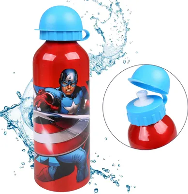 Produktbild von MARVEL Avengers Aluminium Trinkflasche, rote Flasche 500 ml