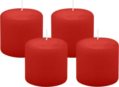 Produktbild von 4er Set Adventskranzkerzen Weihnachtsrot Erdbeere Ø 60 x 60 mm