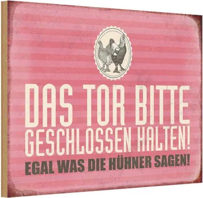 Produktbild von vianmo Holzschild 20x30 cm Tor geschlossen egal was Hühner Spruch Zitat