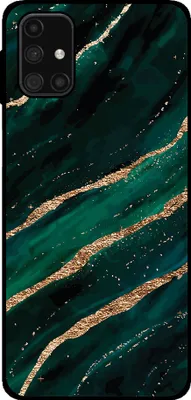 Immagine prodotto di Smartphonica Custodia per telefono adatta a Samsung Galaxy M31s con stampa in marmo - Custodia posteriore in TPU con design in marmo - Verde Oro