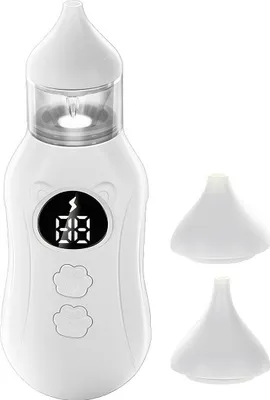 Produktbild von Wiederaufladbarer Baby-Nasensauger, 9 Saugstufen – 2 Silikon-Saugaufsätze, sanft und dennoch kraftvoll, geeignet für Neugeborene und Säuglinge.