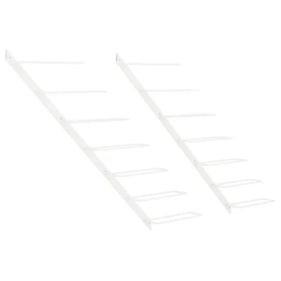 Produktbild von vidaXL Wand-Weinregale für 7 Flaschen 2 Stk. Weiß Metall