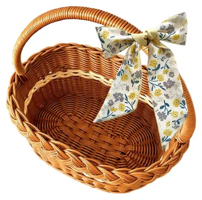 Obrázok produktu pre Vintage piknikový kôš z tkaniny s rúčkou