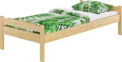 Produktbild von Bett Kiefer massiv 90x200 Einzelbett Singlebett Massivholz Zubehör wählbar V-60.31-09ohne Zubehör