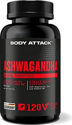 Zdjęcie produktu dla Body Attack Ashwagandha KSM-66 – 120 kapsułek
