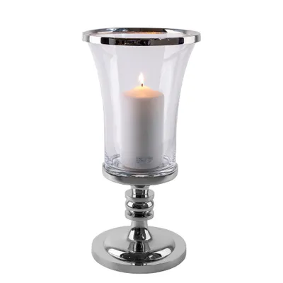 Produktbild von Fink LYNETTE, Windlichtfuß, ohne Glas, vernickelt, glatt, silberfarben, L. 18 cm, B. 18 cm, H. 18 cm, D. 18 cm Höhe: 17.50 cm Breite: 18.00 cm Tiefe: 18.00cm Durchmesser: 18.00 cm 146276
