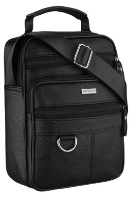 Obrázek produktu pro Rovicky pánská crossbody taška z přírodní kůže černá 24x20 cm