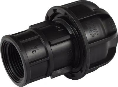 Produktbild von Agora-Tec®  PE-Fitting Kupplung 25 mm x 3/4 Zoll IG (24,2 mm) für PE-Rohr 25 mm SCHWARZ