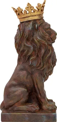 Produktbild von Skulptur Löwe mit Krone Figur Statue Raubkatze Kunststein Antik-Stil 57cm
