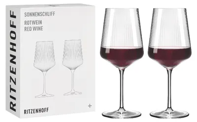 Immagine prodotto di Ritzenhoff Rotweinglas 2er Set Sonnenschliff 001, Kristallglas, 536 ml, R-8000002