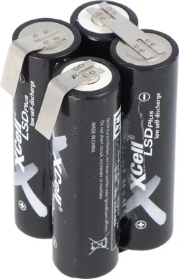 Produktbild von Akku passend für Makita 6722D, 6722DW, 6723DW, ersetzt Makita TL00000012 CS-MKT672PW, 4 x APFT2100-1 4er-Würfel NiMH Mignon AA AkkuPack 4,8 Volt mit Anschlussfahnen
