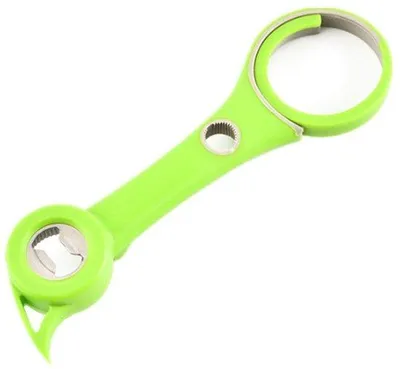 Productafbeelding van Multifunctionele opener (6-in-1) - Flesopener - Blikopener - Veilige kurkstopener - Conservenopener - Ergonomische handgreep