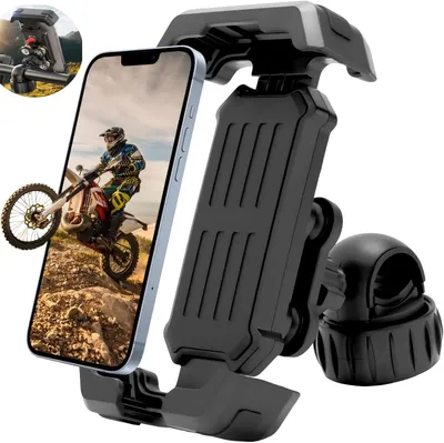 Produktbild von Handy-Halterung Handyhalterung Fahrrad & Motorrad mit Stoßdämpfer, 360° Drehbar,Smartphone-Halterung,für Smartphones von 4,7–7 Zoll,Universal