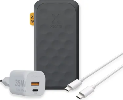 Produktbild von Xtorm Fuel Series 5 35W Powerbank Bundle, Powerbank 20.000 mah + Xtorm 35W Ladegerät + USB-C zu USB-C Kabel, Schwarz