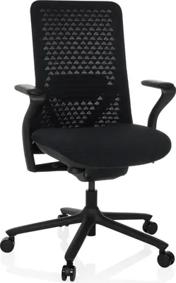 Produktbild von hjh OFFICE High End Bürostuhl VERVIO Ergonomischer Schreibtischstuhl mit Armlehnen Stoff / Netzstoff Schwarz Drehstuhl für Büro, Zuhause