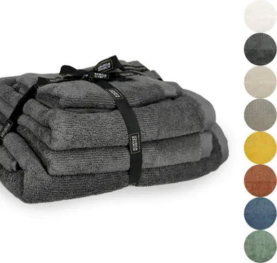 Produktbild von SCHÖNER WOHNEN-Kollektion Handtuch Set SENSE Anthrazit 5er Set (1x 140x70 cm / 2x 100x50 cm / 2x 50x30 cm)