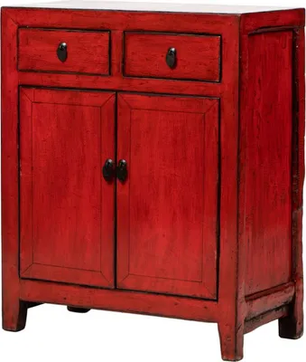 Produktbild von Fine Asianliving Antiker Chinesischer Schrank Rot Hochglanz B76xT40xH97cm Chinesischer Schrank Chinesischer Hochzeitsschrank Orientalische Möbel Asiatische