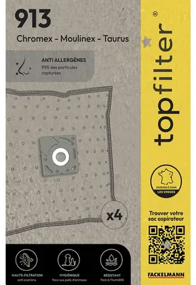 Image de Lot de 4 sacs aspirateur Moulinex TopFilter Premium