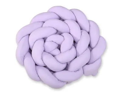 Produktbild von Flätad Schutzkissen für Bett 360cm lila aus hochwertiger Baumwolle handgenäht geflochten ECO FILLBALL