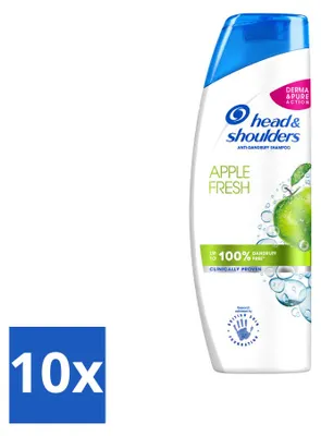 Immagine prodotto di 10 flaconi di shampoo Head & Shoulders Apple Fresh, 400 ml ciascuno, confezione