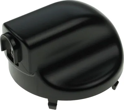 A black coffee spout for a DeLonghi coffee machine is shown against a white background.