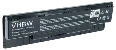 Produktbild von vhbw Akku kompatibel mit Asus N76VZ, N76VM, N76VJ, N76V Notebook (6600 mAh, 10,8 V, Li-Ion)
